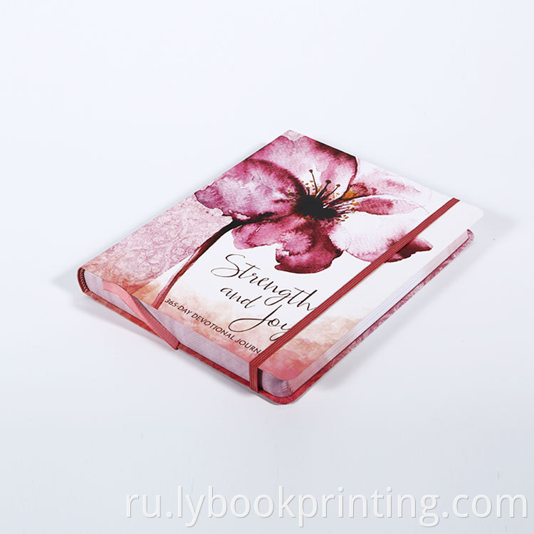 OEM -индивидуальная печать высококачественная розовая английская книга в твердом переплете с ленточной книжкой.